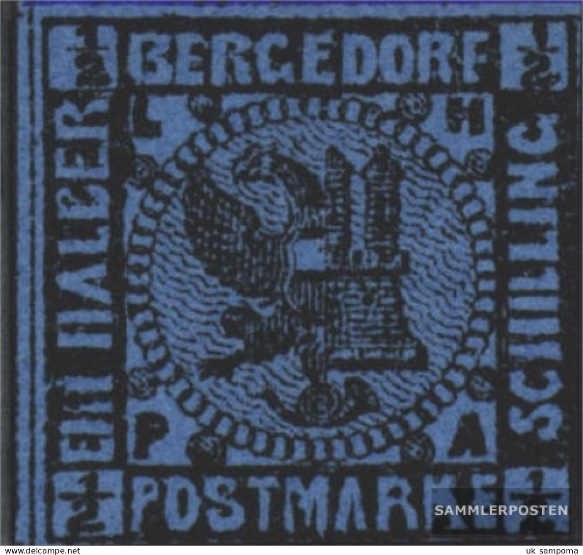 Bergedorf 1ND New- Or. Reproduction Unmounted Mint / Never Hinged 1887 Crest - Bergedorf