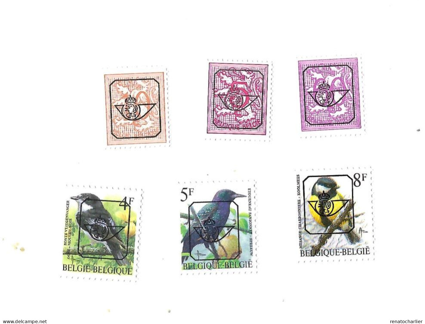 5,10,60 Centimes,4,5,8 Francs. MNH,Neuf Sans Charnière. - Typografisch 1986-96 (Vogels)