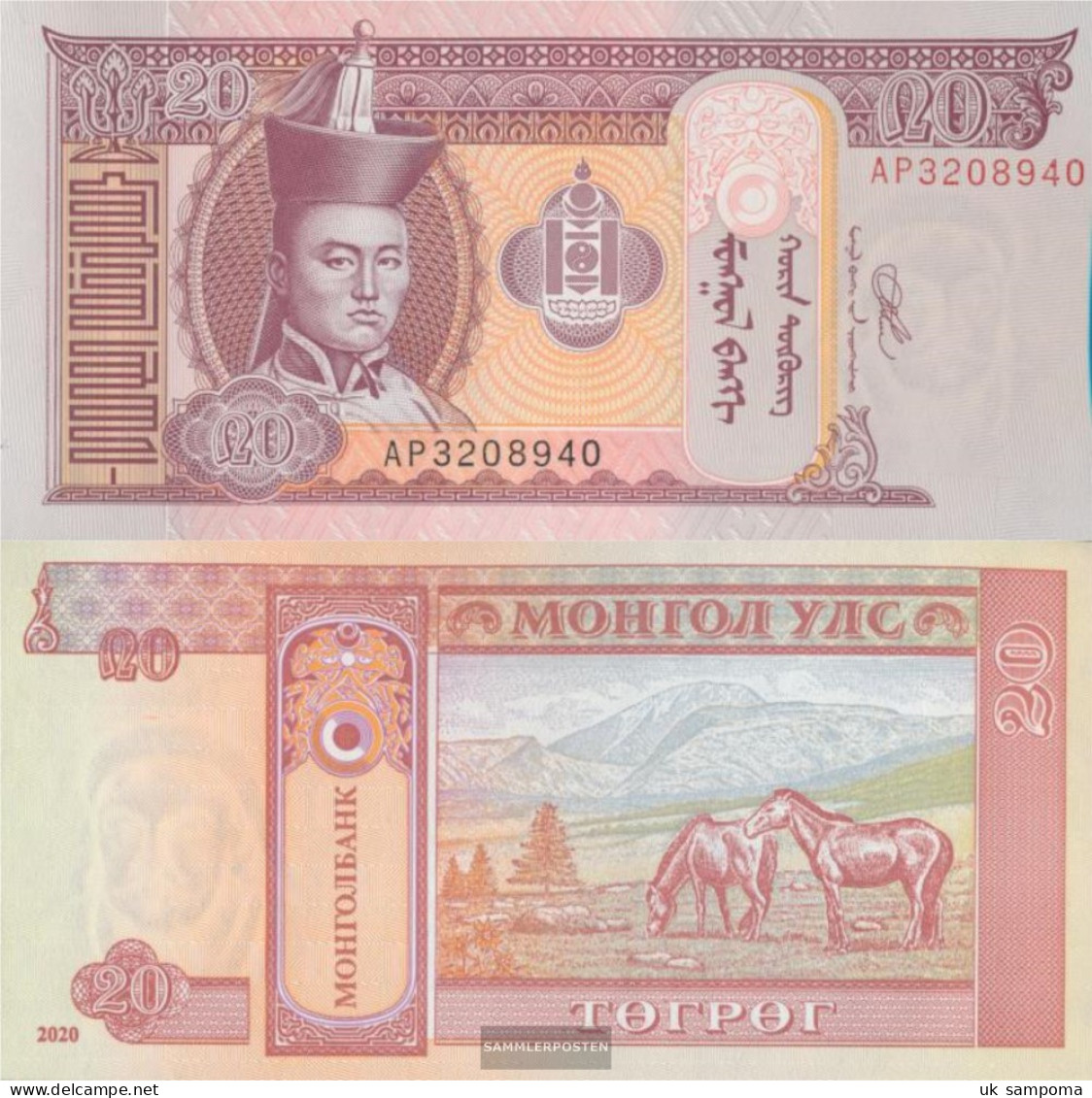 Mongolia Pick-number: 63 (2020) Uncirculated 2020 20 Tugrik - Mongolië