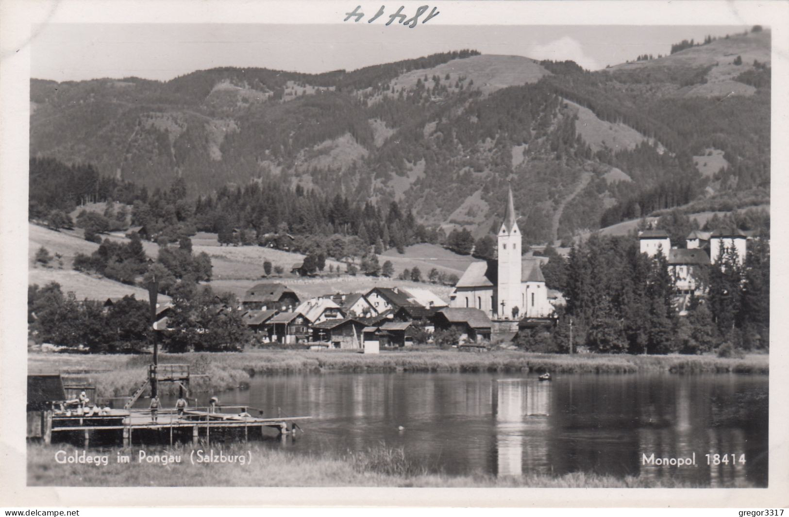 E4745) GOLDEGG Im PONGAU  - Badesteg - Kirche Häuser ALTE S/W AK - Goldegg