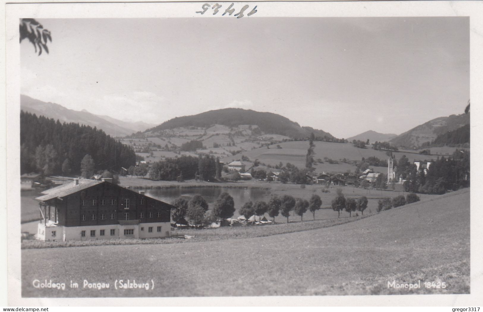 E4746) GOLDEGG Im PONGAU  - Haus DETAIL Im Vordergrund Mit See Dahinter ALT ! - Goldegg