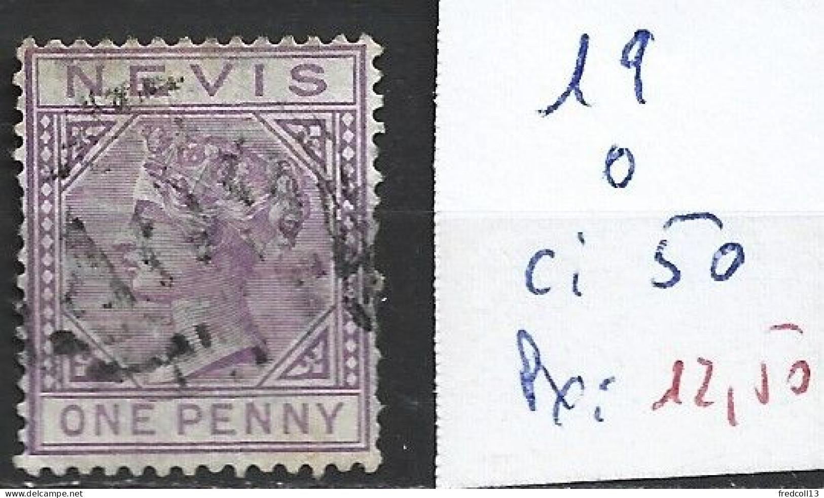 NEVIS 19 Oblitéré Côte 50 € - St.Cristopher-Nevis & Anguilla (...-1980)