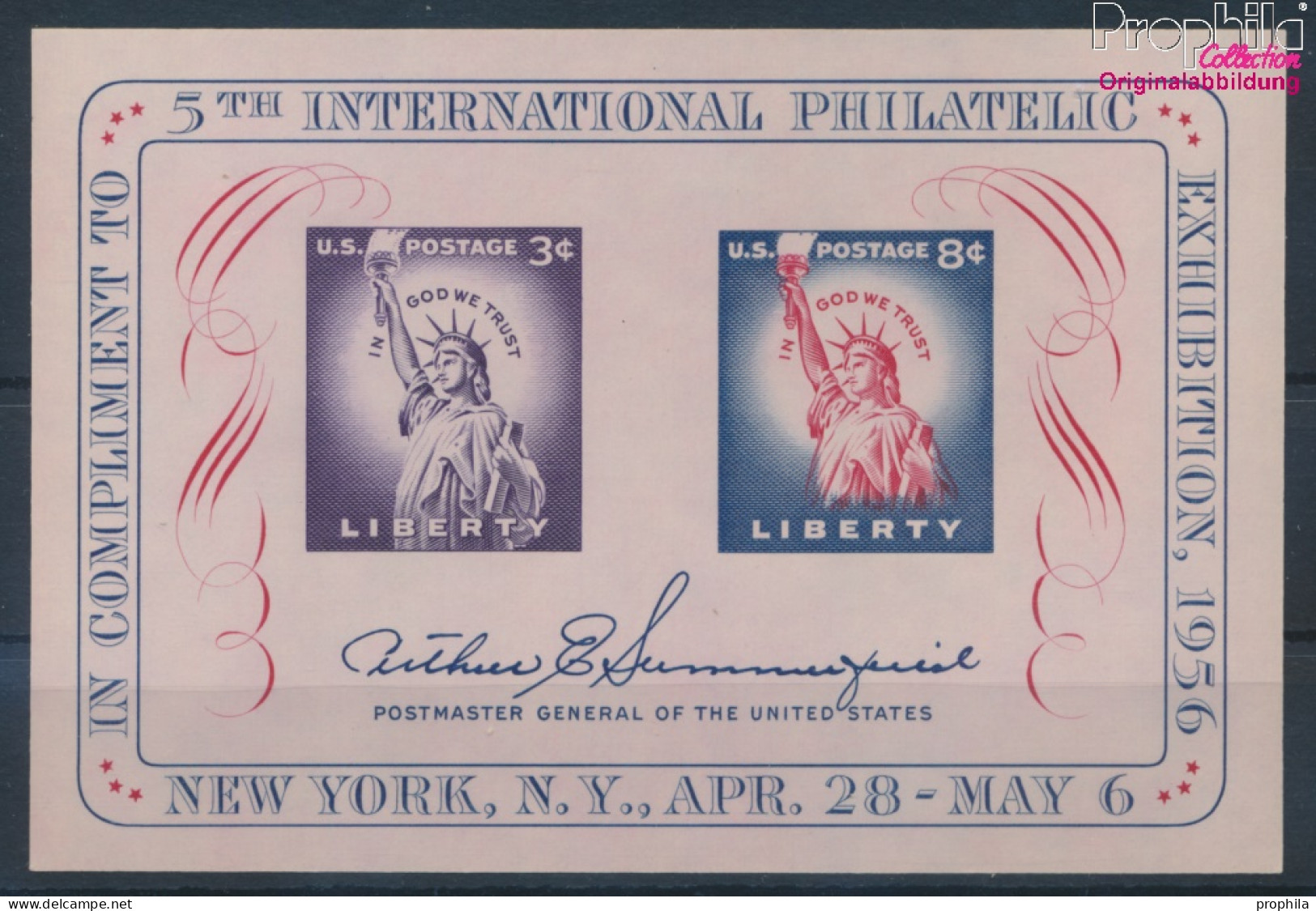 USA Block10 (kompl.Ausg.) Postfrisch 1956 Briefmarkenausstellung (10336576 - Nuovi