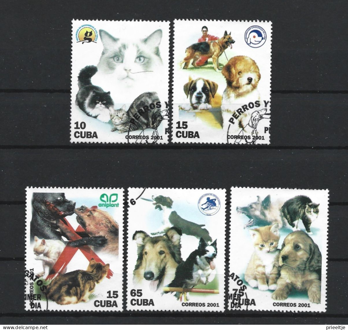 Cuba 2001 Cats & Dogs  Y.T. 3927/3931 (0) - Used Stamps