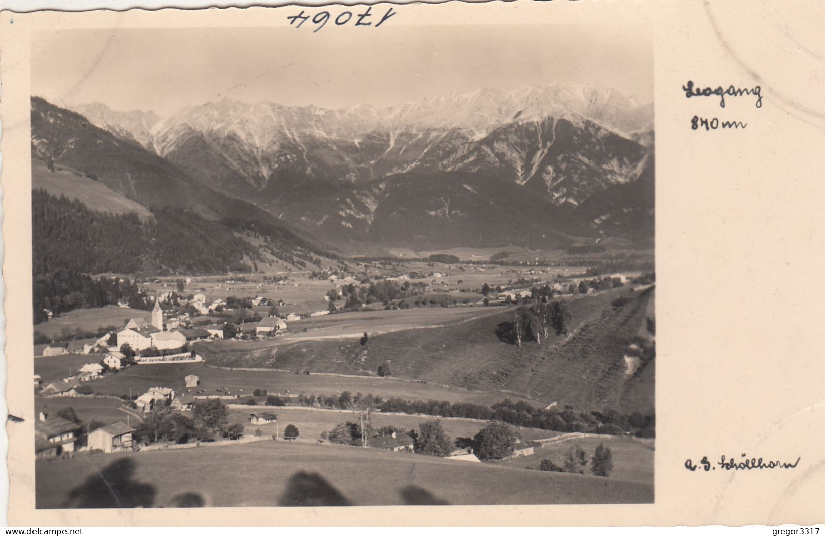 E4753) LEOGANG - 840m - Schöllhorn FOTO AK - Kirche Häuser - Dünn Besiedelte Gegend ALT ! - Leogang