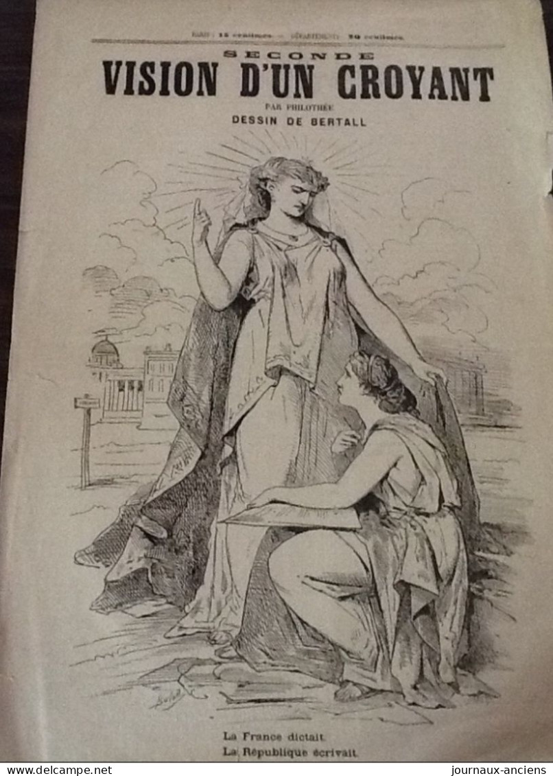 1872 Journal SECONDE VISION D'UN CROYANT Par BERTALL - LA FRANCE DICTAIT LA RÉPUBLIQUE ÉCRIVAIT - Non Classés