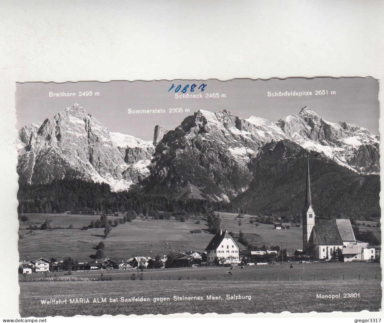 E4757) MARIA ALM Bei SAALFELDEN Gegen Das Steinerne Meer - Salzburg - FOTO AK - Kirche Häuser ALT ! - Saalfelden