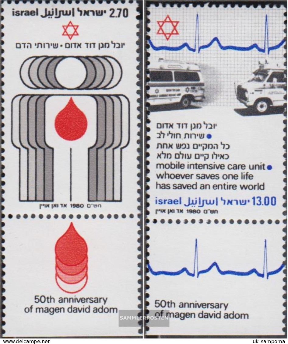 Israel 819y-820y With Tab (complete Issue) Unmounted Mint / Never Hinged 1980 Red Davidstern - Neufs (avec Tabs)