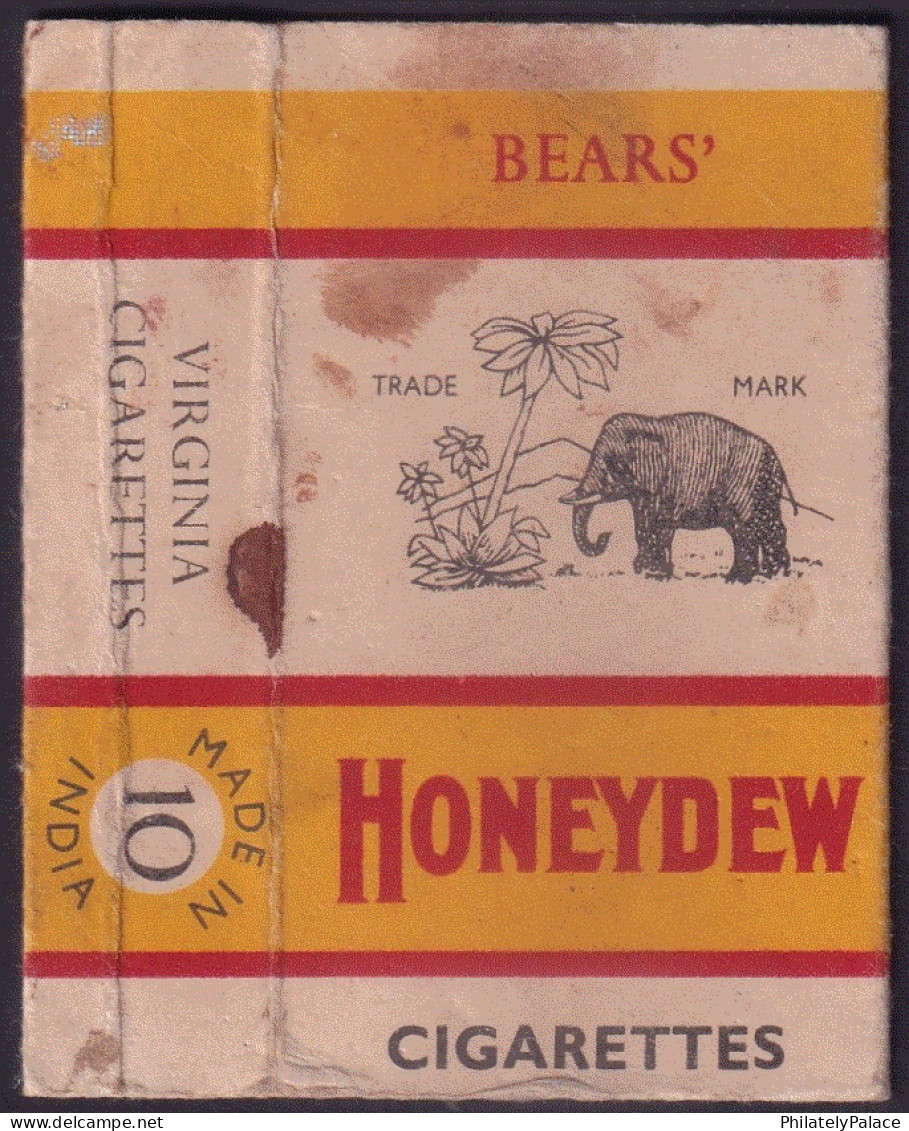 India Vintage BEARS HONEYDEW - Elephant- Empty CIGARETTE Packet  (**) Inde Indien - Etuis à Cigarettes Vides