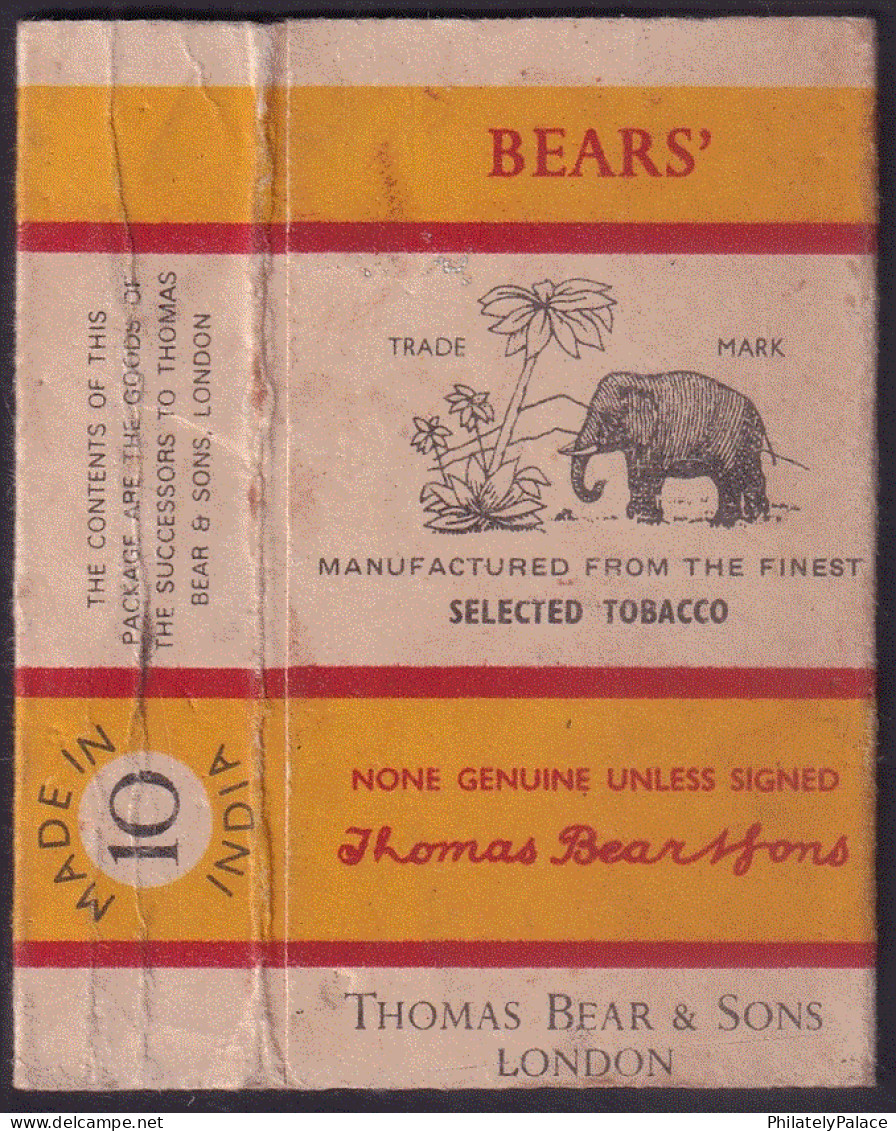 India Vintage BEARS HONEYDEW - Elephant- Empty CIGARETTE Packet  (**) Inde Indien - Etuis à Cigarettes Vides