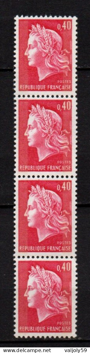 1967/1969 - YT N° 1536Ba** 2 Bandes De Phosphores - 4 Valeurs - Cote 12€ - 1967-1970 Marianne Van Cheffer