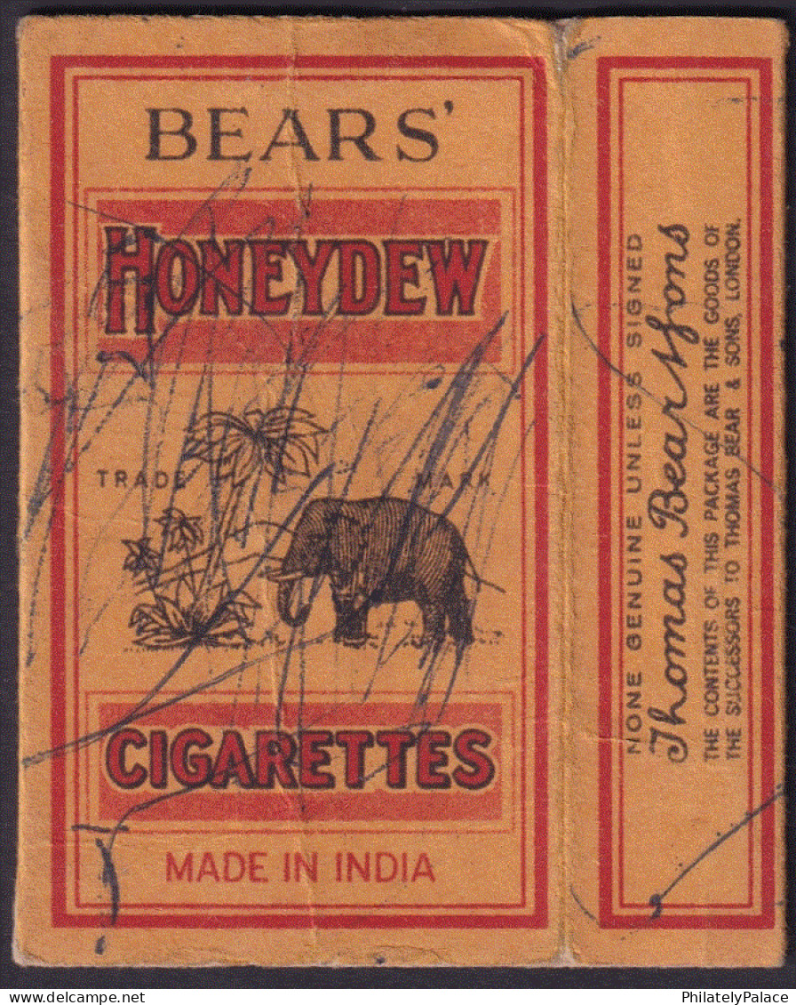 India Vintage BEARS HONEYDEW-Elephant- Pen Mark- Empty CIGARETTE Packet  (**) Inde Indien - Porta Sigarette (vuoti)