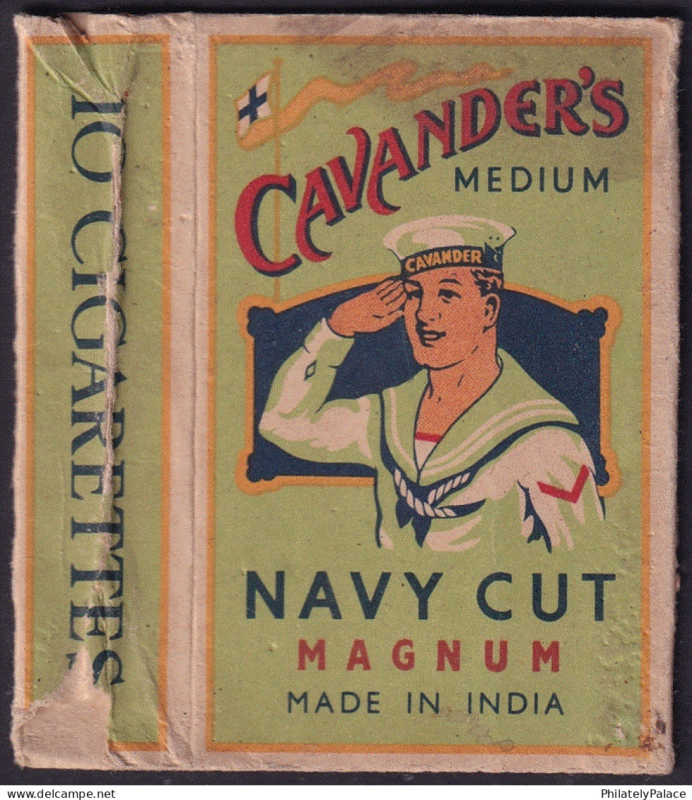 India Vintage CAVANDER'S MEDIUM NAVY CUT MAGNUM- Empty CIGARETTE Packet  (**) Inde Indien - Zigarettenetuis (leer)