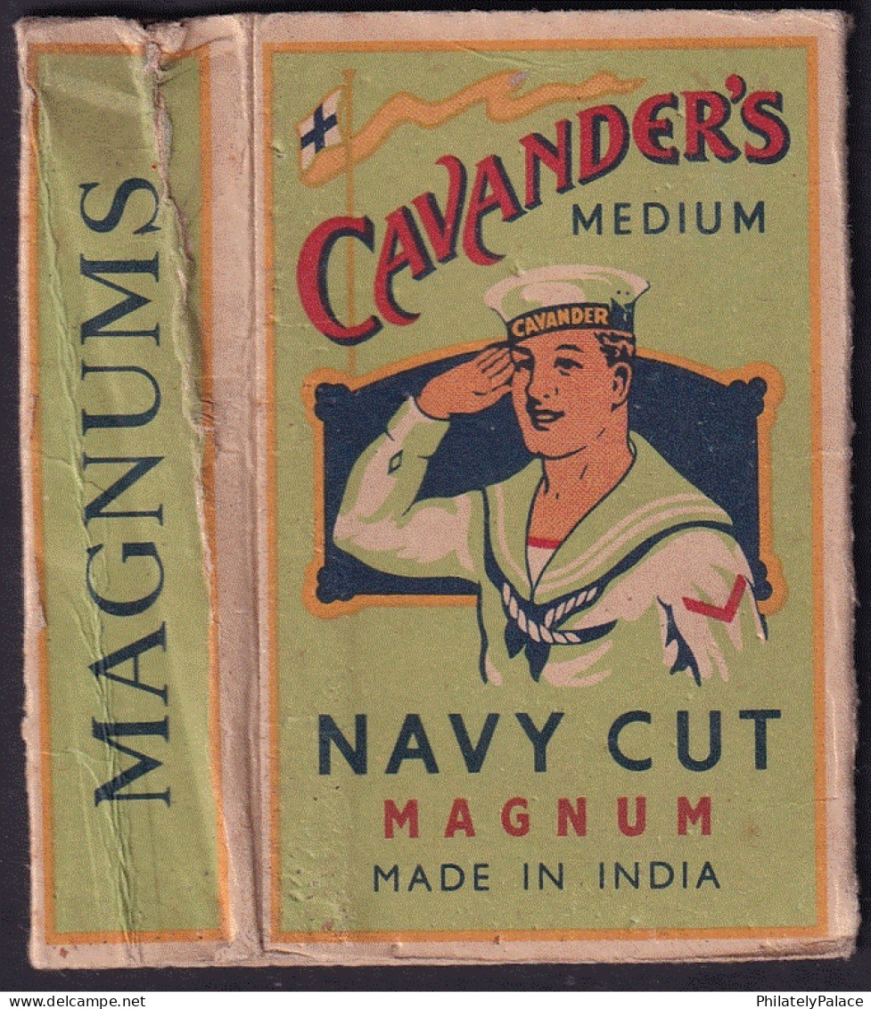 India Vintage CAVANDER'S MEDIUM NAVY CUT MAGNUM- Empty CIGARETTE Packet  (**) Inde Indien - Sigarettenkokers (leeg)