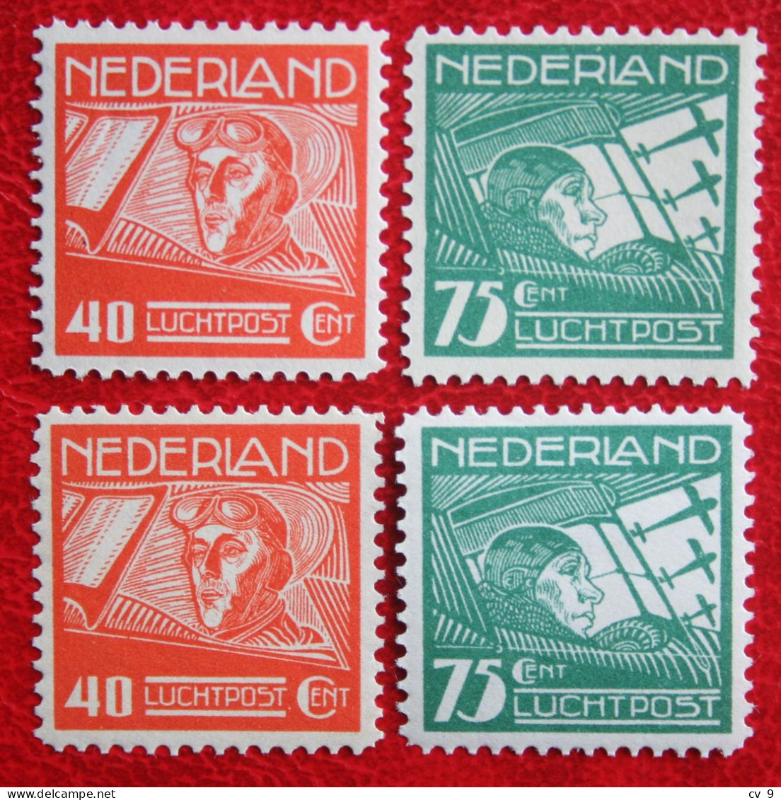 Koppen En Van Der Hoop WM Vertical + Horizontal NVPH LP4-LP5 LP 4 (Mi 213-214) 1928 MH Ongebruikt NEDERLAND NIEDERLAND - Luftpost