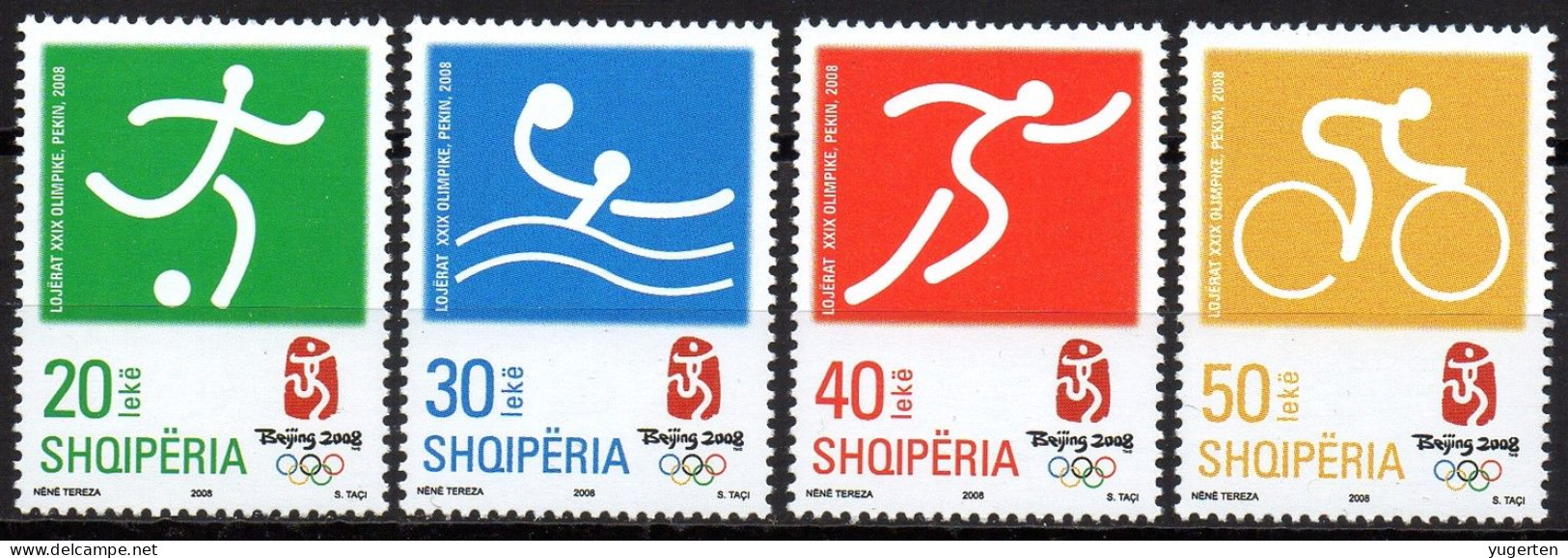 ALBANIA 2008 - 4v - MNH - Olympic Games - Beijing 2008 - Olympics - Olympische Spiele  Cycling - Football - Beach-volley - Estate 2008: Pechino