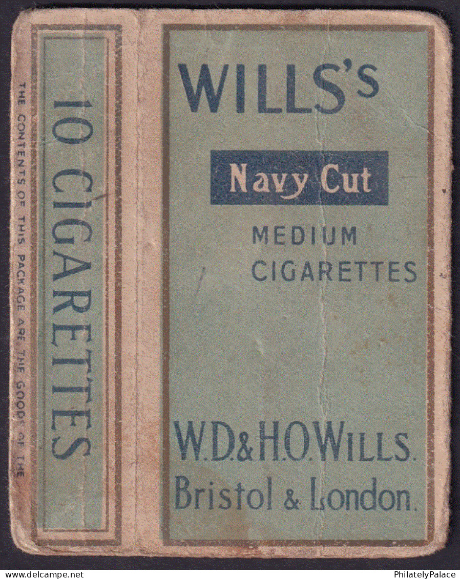 India Vintage WILLS'S NAVY CUT - Empty CIGARETTE Packet  (**) Inde Indien - Porta Sigarette (vuoti)