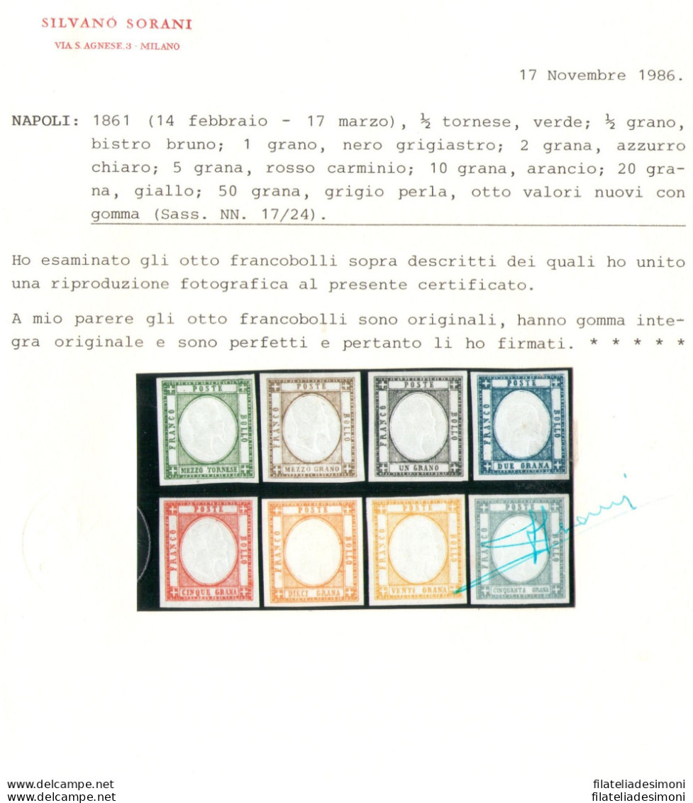 1861 PROVINCE NAPOLETANE , Effige Di Vittorio Emanuele II In Rilievo , N° 17/24 - Napels