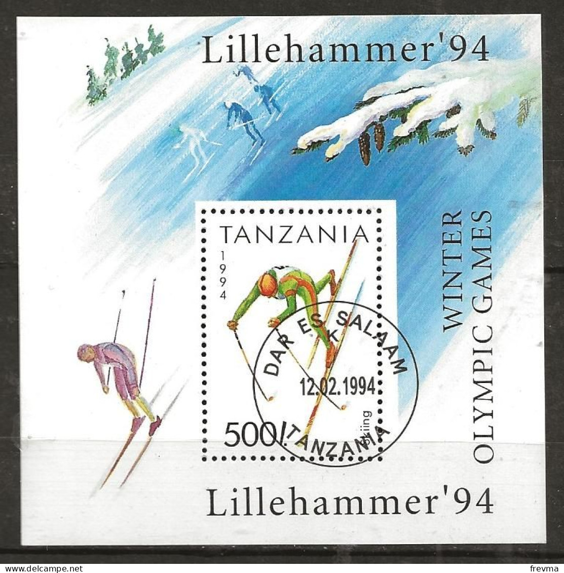 Timbre Tanzanie Bloc Feuillet Lillehammer 1994 - Tansania (1964-...)