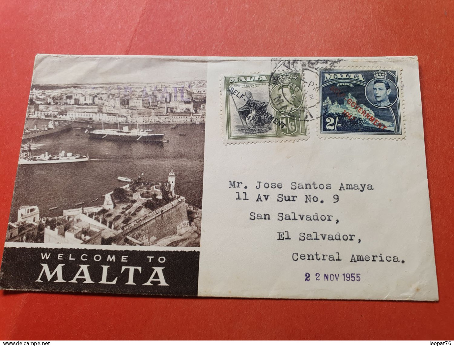 Malte - Enveloppe Touristique De Valletta Pour Le Salvador En 1955 - Réf 3359 - Malte (...-1964)