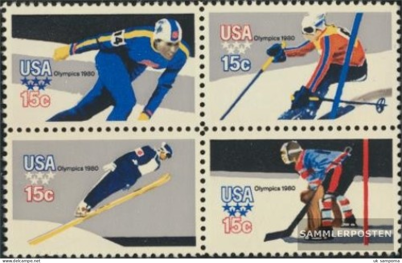 U.S. 1411A-1414A Block Of Four (complete Issue) Linienzähnung Unmounted Mint / Never Hinged 1980 Olympics Winter Games - Nuevos