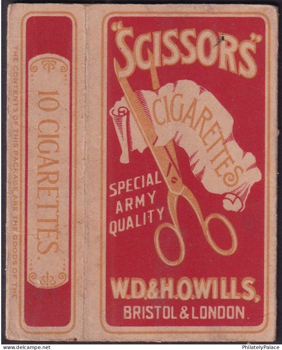 LONDON Vintage SCISSORS Empty CIGARETTE Packet- MEDAL  (**) - Etuis à Cigarettes Vides