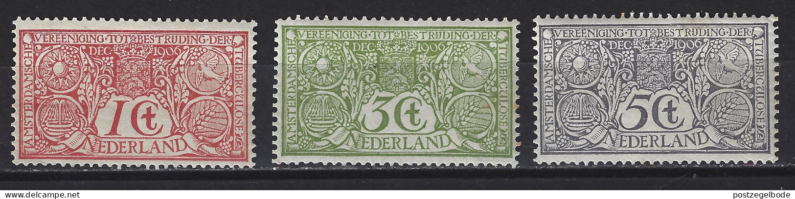 NVPH Nederland Netherlands Pays Bas Niederlande Holanda 84 85 86 MNH/postfris ; Tuberculose Zegels 1906 - Ungebraucht