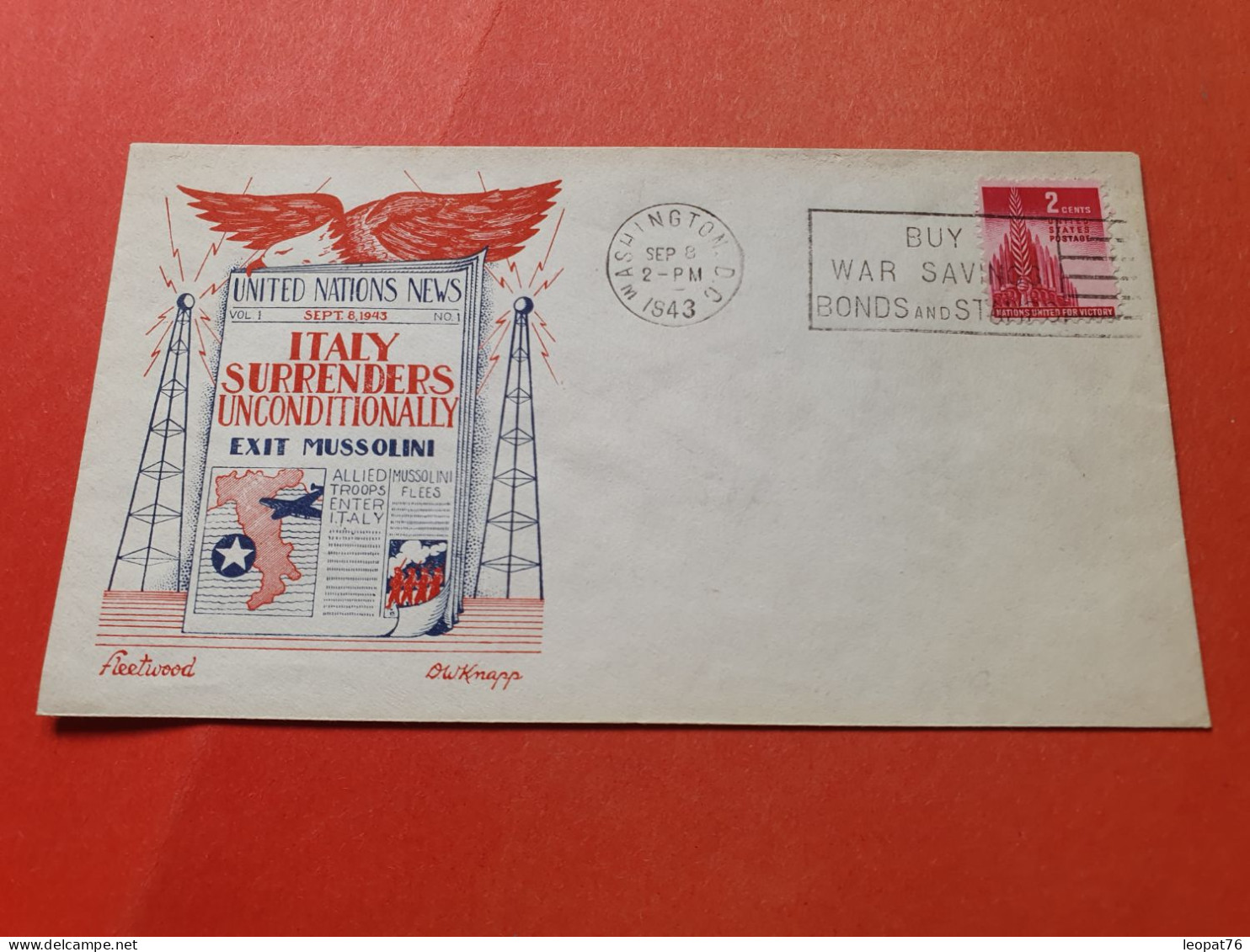 ETATS UNIS - Enveloppe événementielle Sur Mussolini En 1943 - Réf 3362 - Enveloppes évenementielles