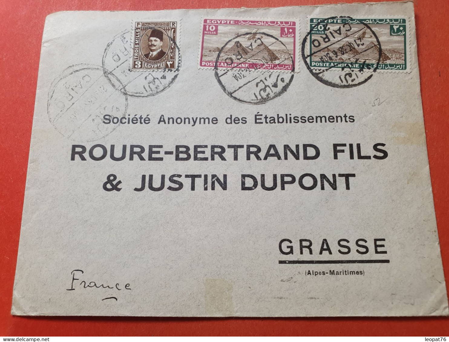 Egypte - Enveloppe Du Caire Pour La France En 1938 - Réf 3364 - Briefe U. Dokumente