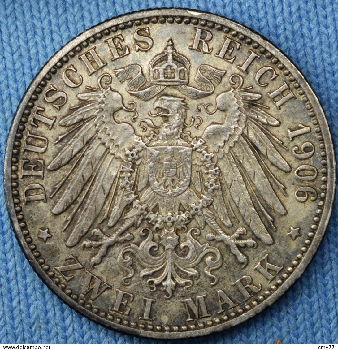 Baden • 2 Mark 1906 • Black Patina On Obverse • Friedrich I • [24-163] - 2, 3 & 5 Mark Plata