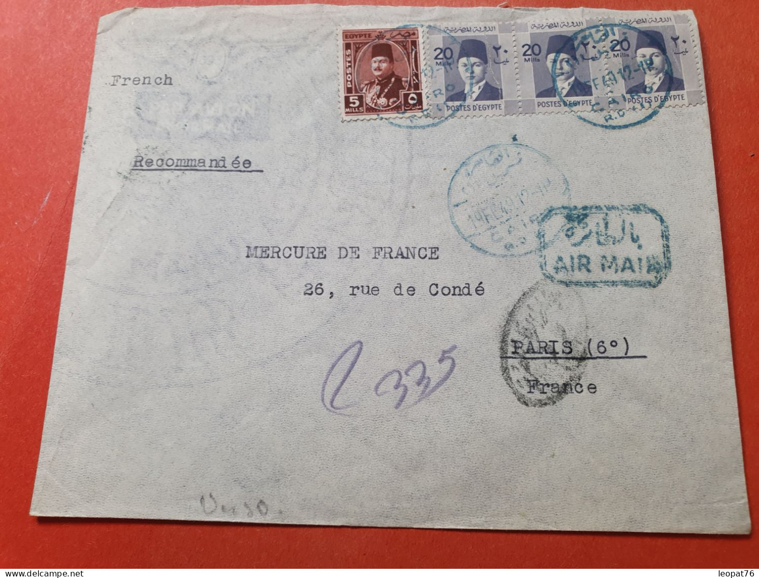 Egypte - Enveloppe Commerciale Du Caire Pour La France En 1949 - Réf 3365 - Briefe U. Dokumente