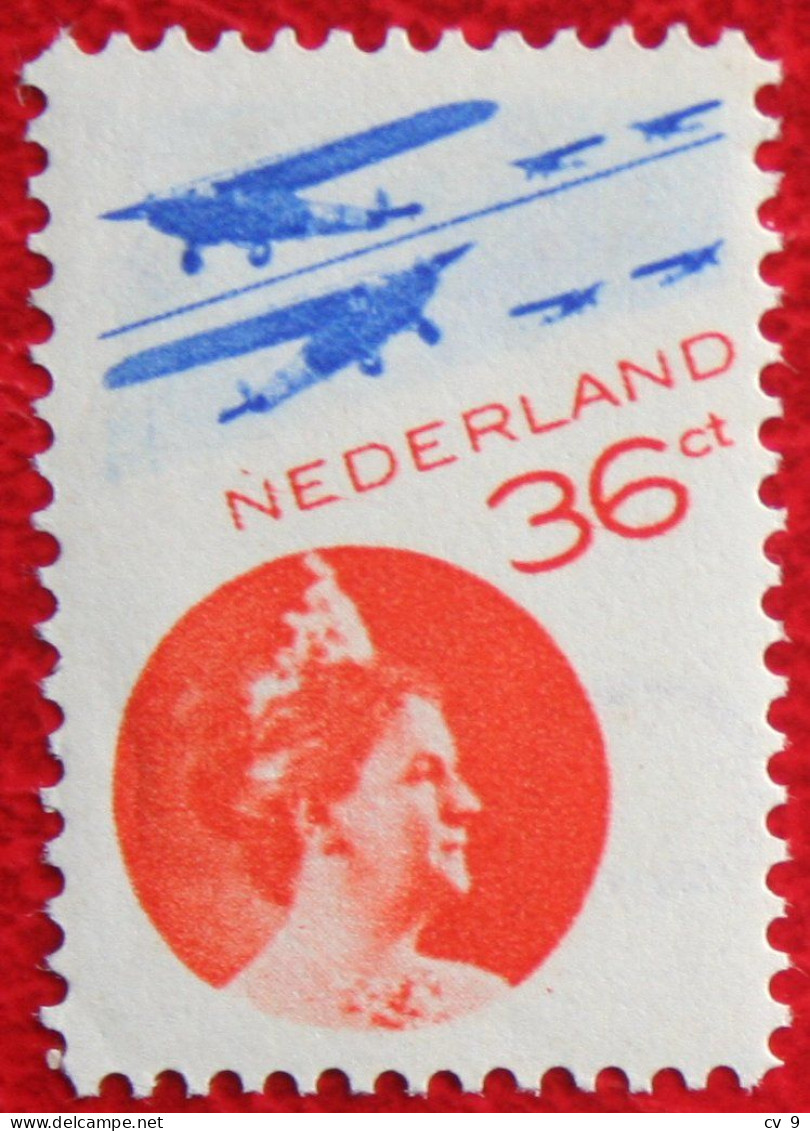 Luchtpostzegels Koningin Wilhelmina 12 1/2 NVPH LP9 B LP 9 B (Mi 241A) 1933 Ongebruikt / MH NEDERLAND / NIEDERLAND - Poste Aérienne