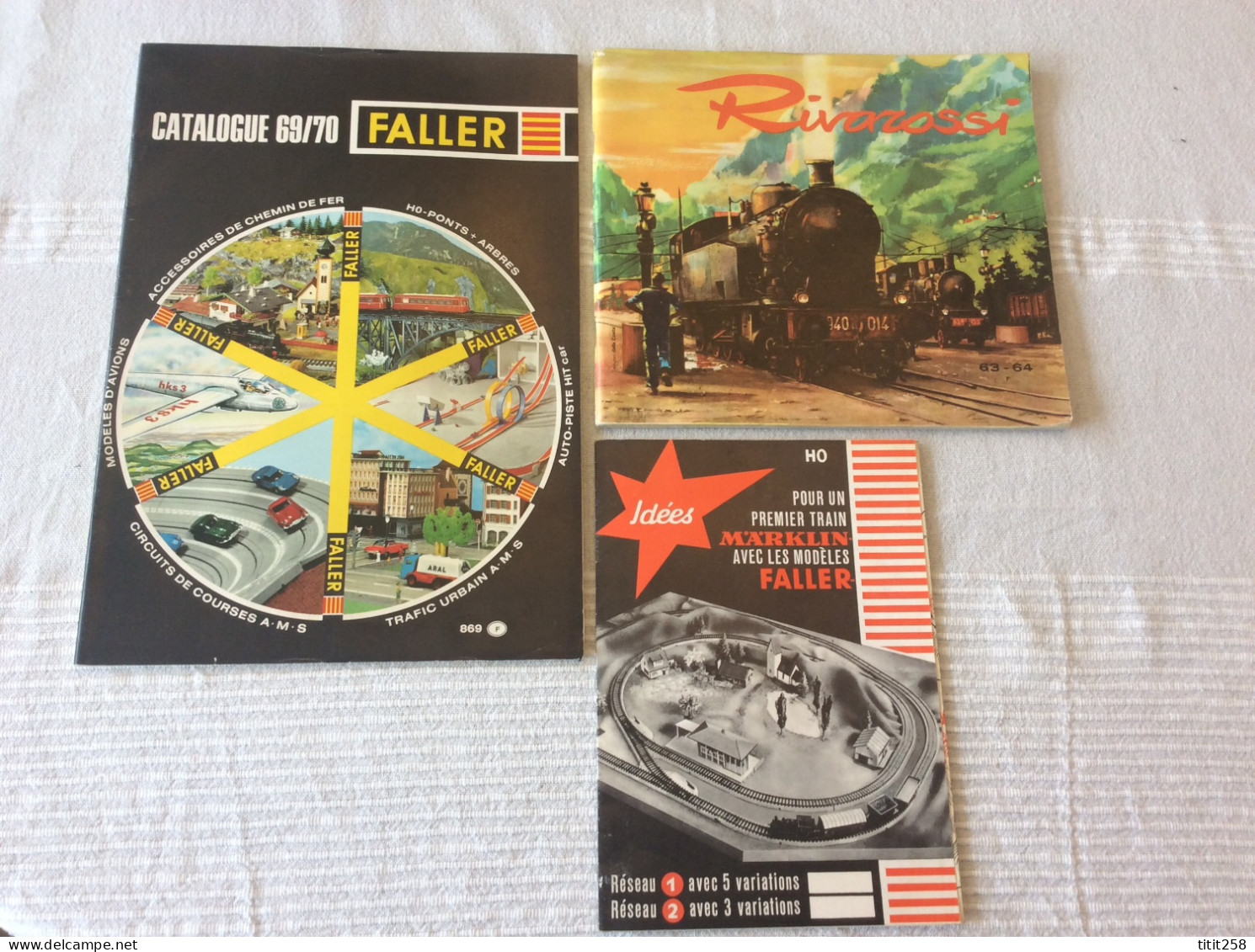 Lot Catalogues Trains Gares églises Moulins Maisons Voitures Avions  Etc ! FALLER 1969/1970 / RIVAROSSI 63/64 MARKLIN - French