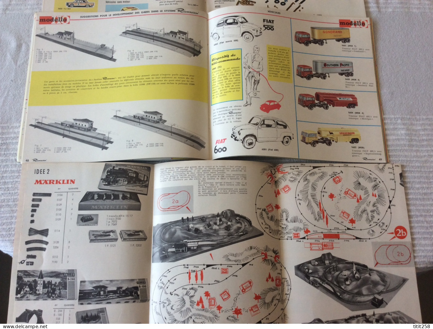 Lot Catalogues Trains Gares églises Moulins Maisons Voitures Avions  Etc ! FALLER 1969/1970 / RIVAROSSI 63/64 MARKLIN - French