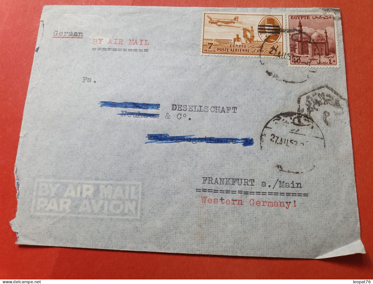 Egypte - Enveloppe Commerciale De Alexandria Pour L'Allemagne En 1953 - Réf 3368 - Storia Postale