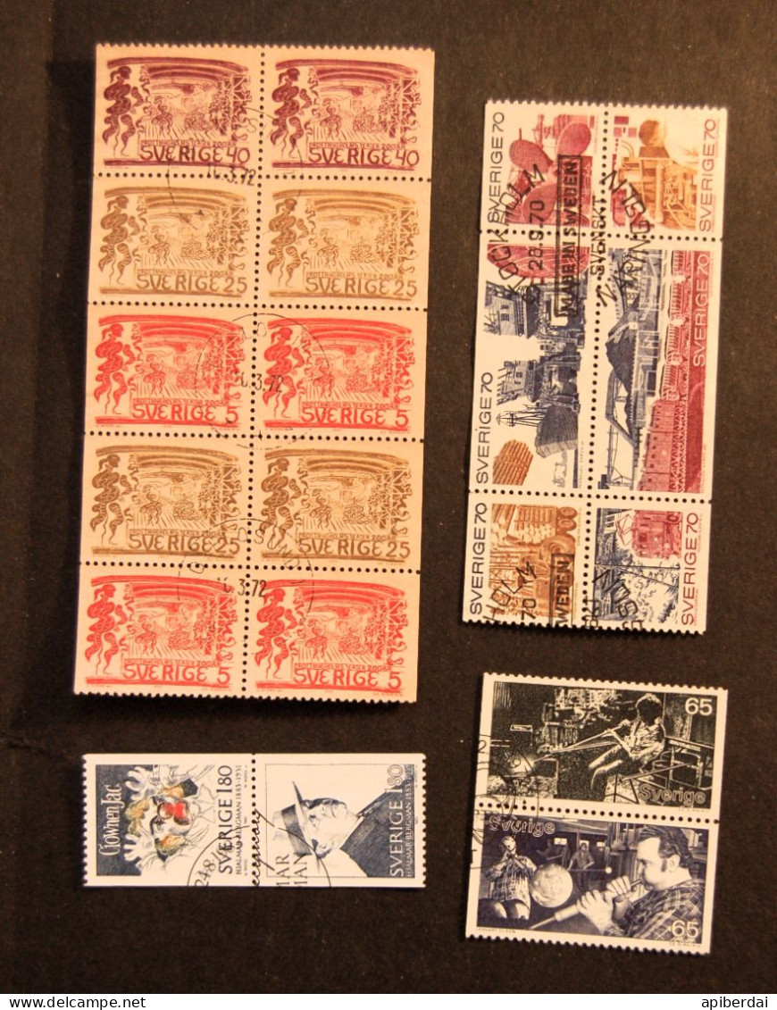 Sueden Suède - Small Batch Of 55 Stamps + 1 Bloc Used - Collections