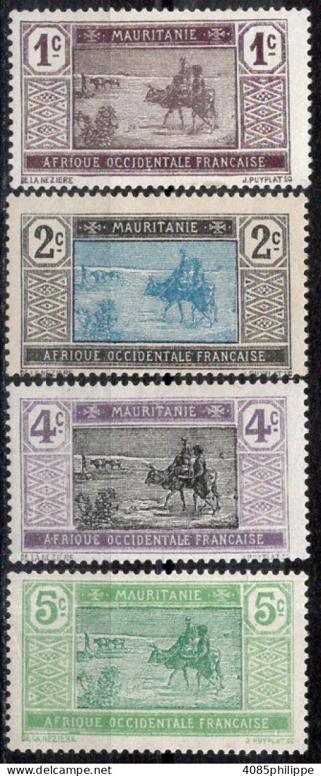 Mauritanie Timbres-poste N°17* à 20* Neufs Charnières TB Cote : 3€25 - Neufs