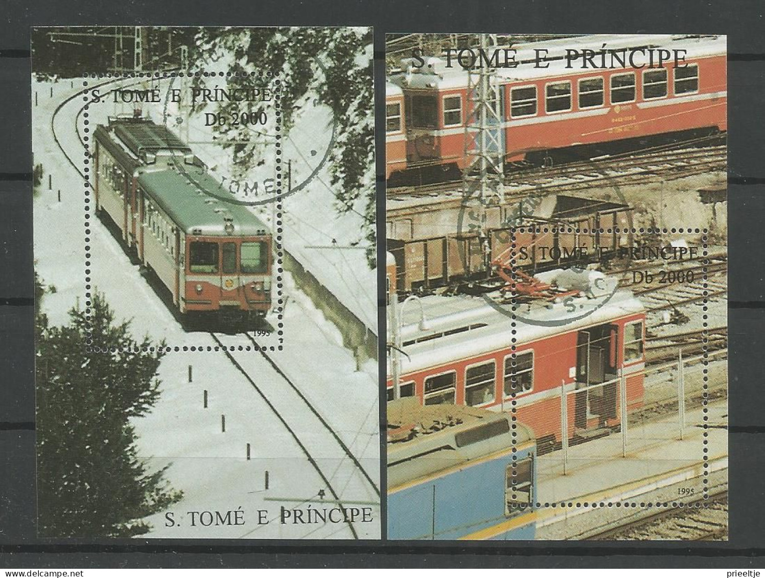 St Tome E Principe 1995 Locomotives S/S Y.T.  BF 161A/161B (0) - Sao Tome Et Principe