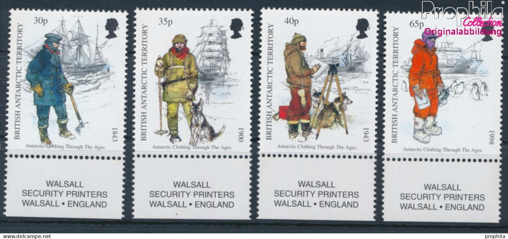 Britische Gebiete Antarktis 272-275 (kompl.Ausg.) Postfrisch 1998 Antarktisbekleidung (10331991 - Unused Stamps