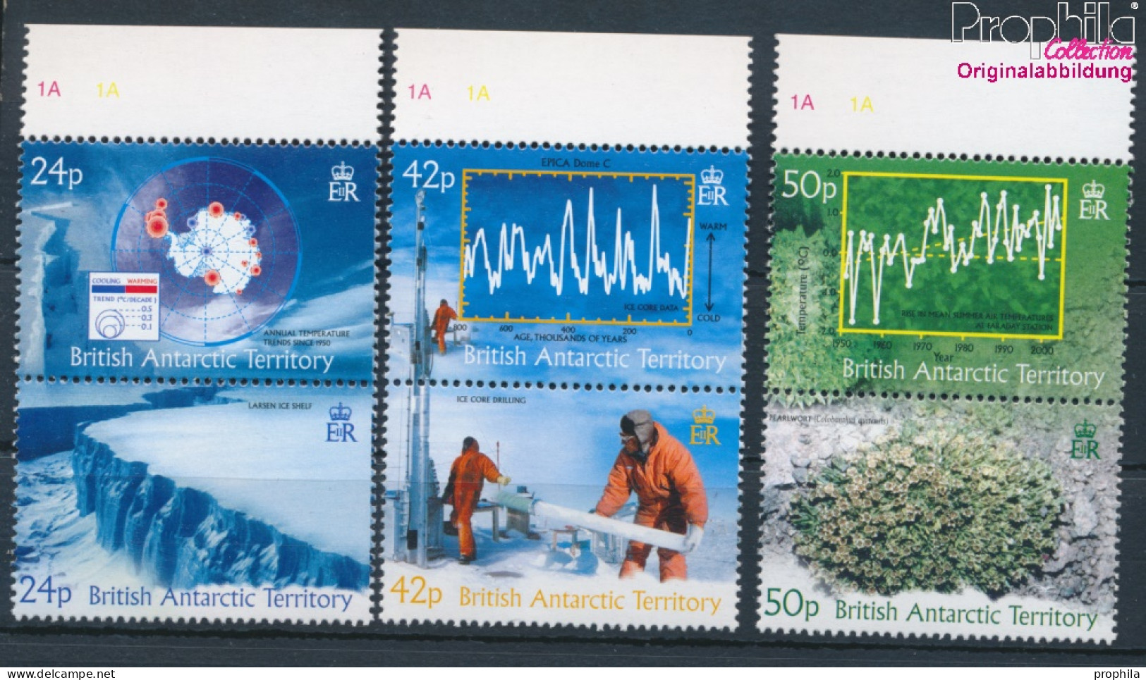 Britische Gebiete Antarktis 381-386 Paare (kompl.Ausg.) Postfrisch 2004 Klimatische Veränderungen (10331976 - Unused Stamps