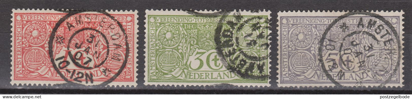 NVPH Nederland Netherlands Pays Bas Holanda 84 85 86 Used Tuberculose Zegels Tuberculosis TB CANCEL Amsterdam 31-01-1907 - Used Stamps