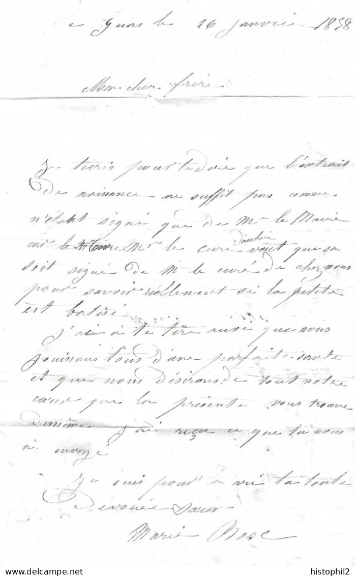 20c Empire ND Ayant Déjà Servi Lettre D'Aubin Aveyron 1858 Pour Montricous Tarn-et-Garonne Procès-verbal à Negrepelisse - 1849-1876: Periodo Classico