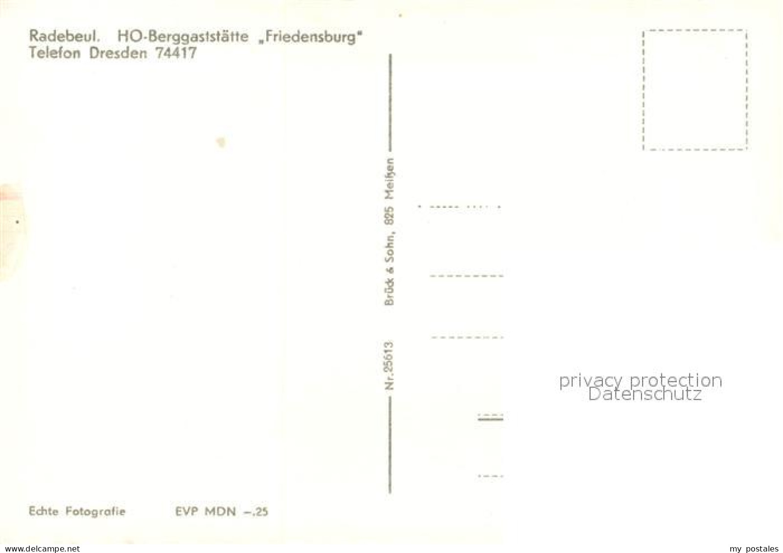 73077075 Radebeul HO Berggaststaette Friedensburg Radebeul - Radebeul