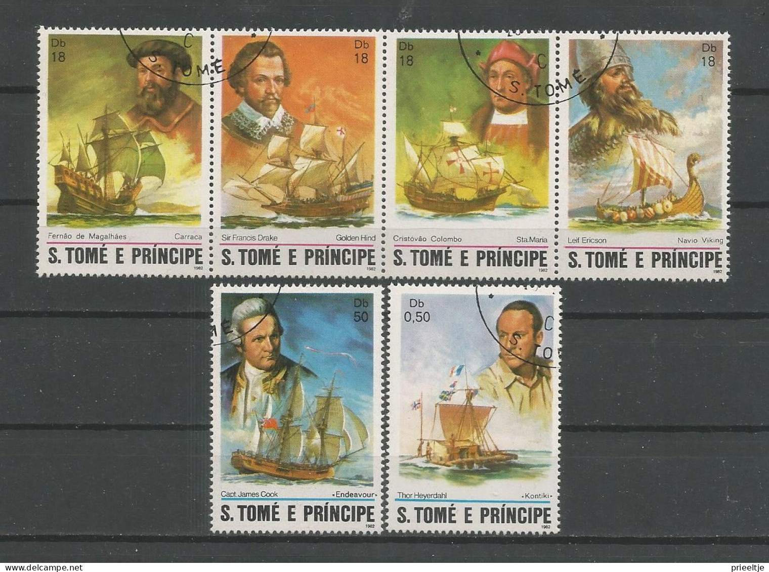 St Tome E Principe 1982 Navigation History Strip Y.T. 701/706 (0) - Sao Tome Et Principe