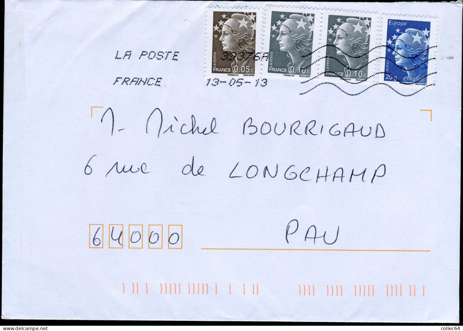 3 Valeurs Différentes Sur Lettre (poids + De 20g) Tarif 2013 - 2008-2013 Marianne (Beaujard)