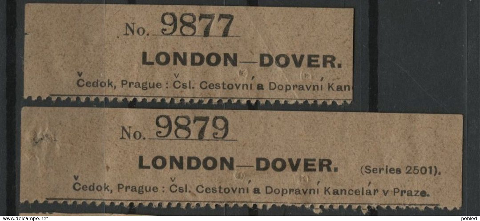 01237*LONDON-DOVER*VERY SPECIAL TRAVEL AGENCY OLD RAILWAY TICKETS - Europa