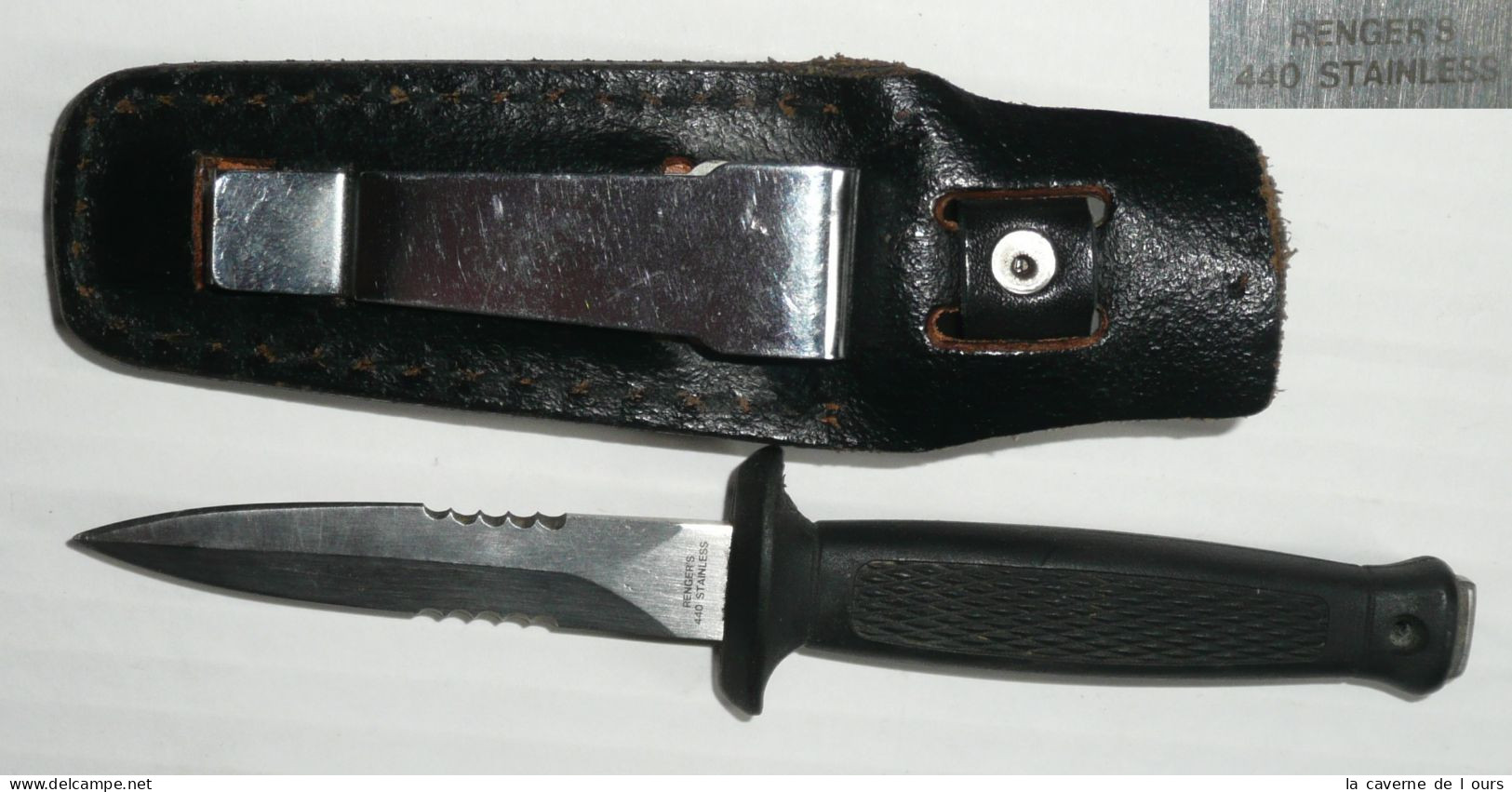 Rare Couteau Poignée Plastique Renger's 440 Stainless Inox Avec étui, Lancer - Armes Blanches