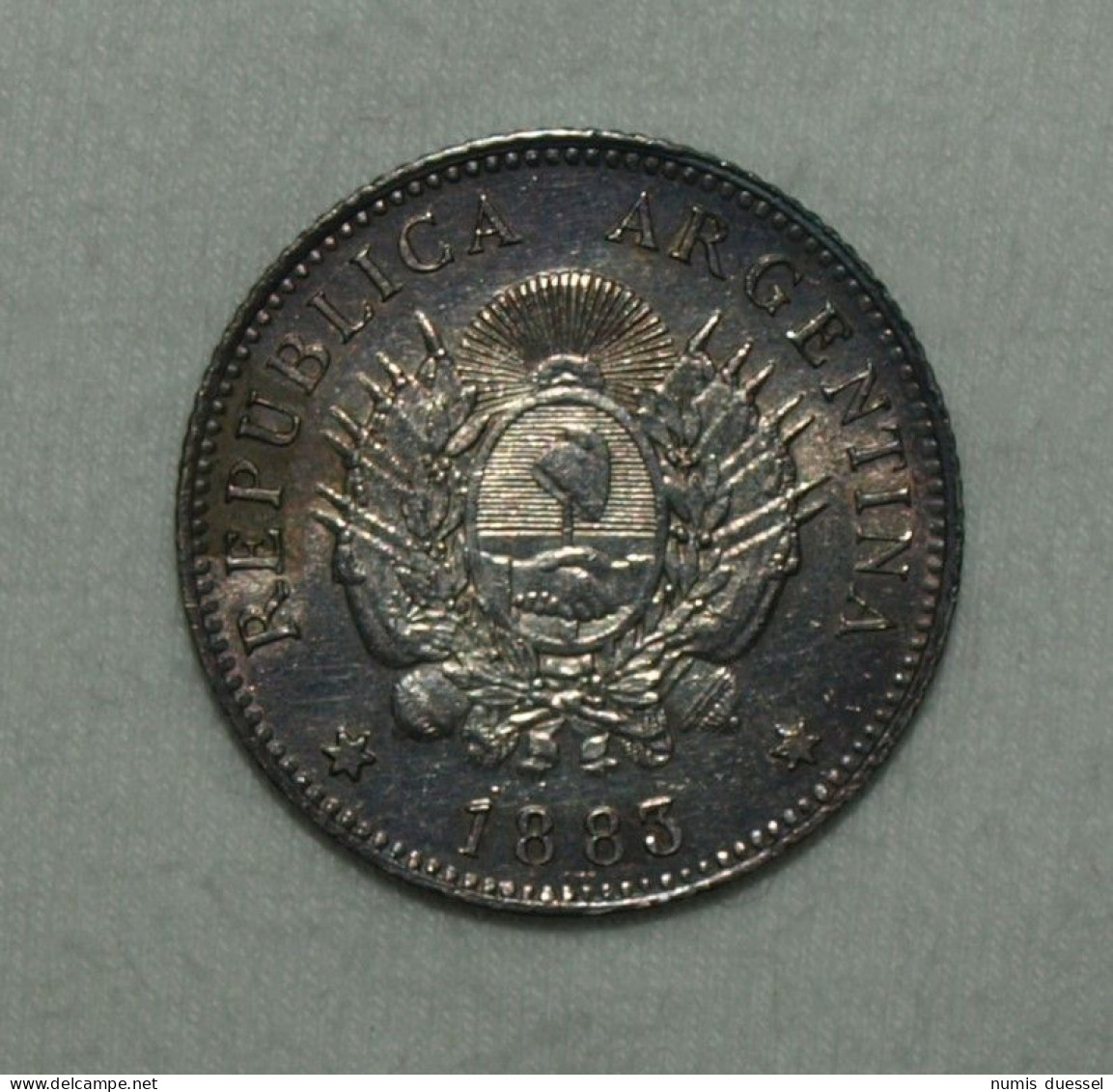 Silber/Silver Argentina/Argentinien Liberty Head, 1883, 20 Centavos Funz/AU - Argentina