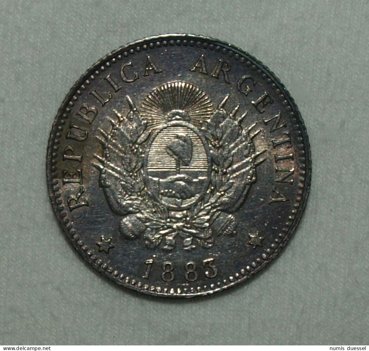 Silber/Silver Argentina/Argentinien Liberty Head, 1883, 20 Centavos Funz/AU - Argentina