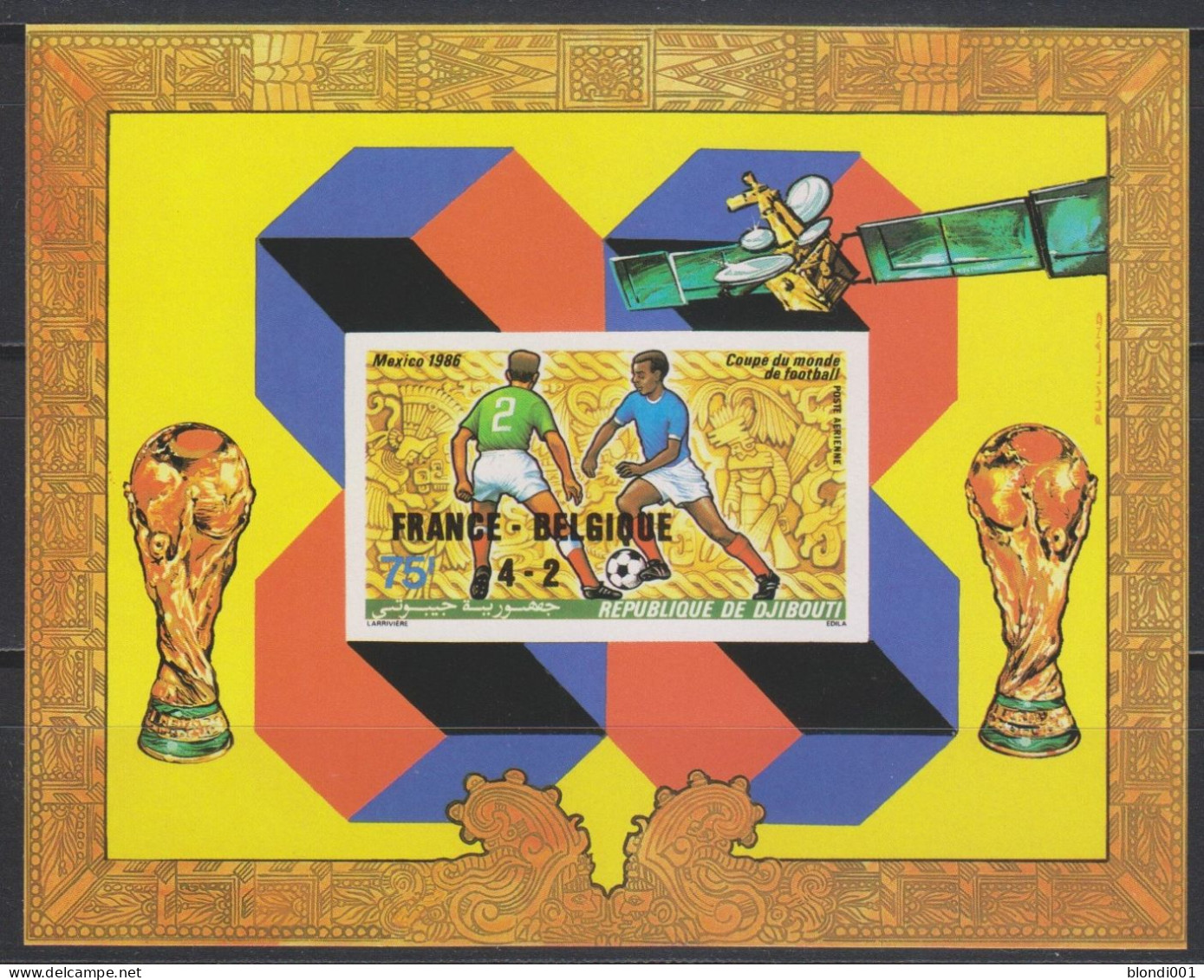 Soccer World Cup 1986 - Football - SPACE - DJIBOUTI - S/S Imperf. Ovp MNH - 1986 – Mexico
